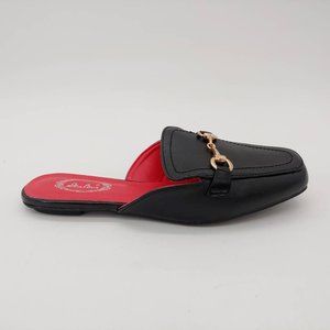 Italina Womens Mule Flat Shoes Black  6